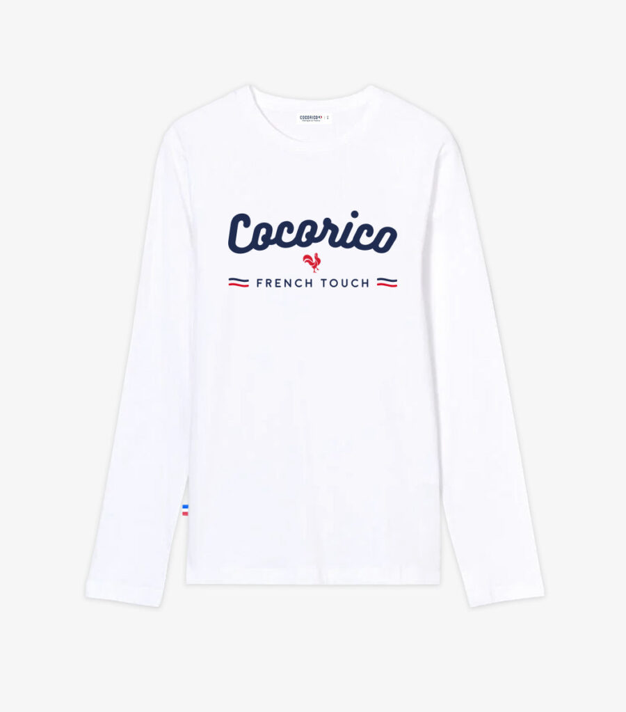 T-shirt Manches Longues Homme Blanc - French Touch - Image 2