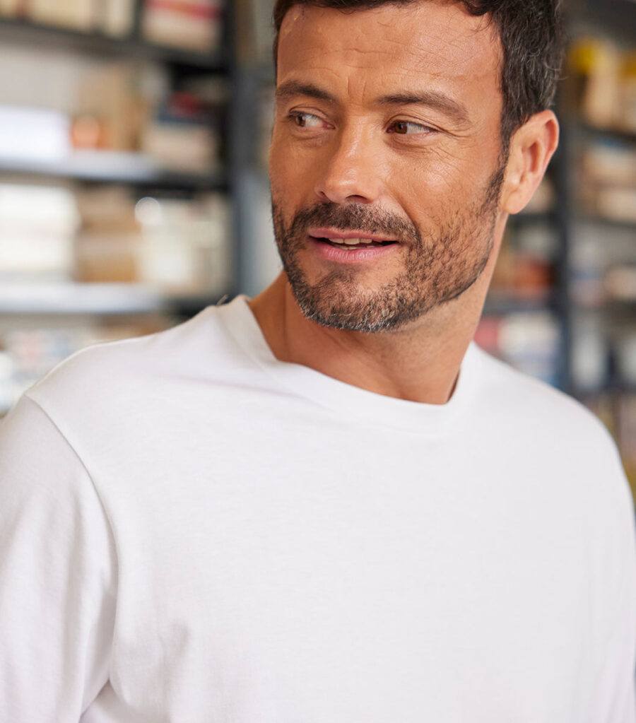 T-shirt Manches Longues Homme Blanc - Intemporel - Image 2