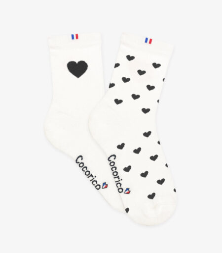 Chaussettes Femme x2 - Le Pack C?ur Noir