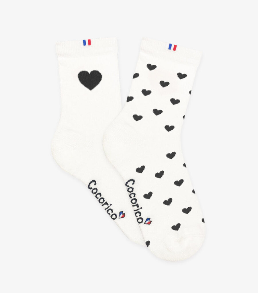 Chaussettes Femme x2 - Le Pack C?ur Noir